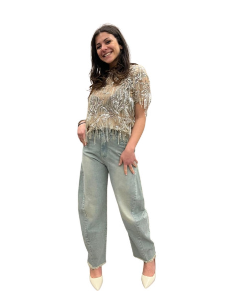 Jeans Balloon Sfrangiato Donna