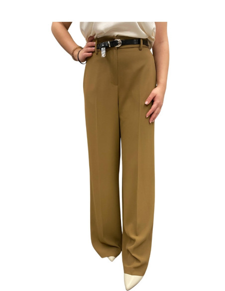Pantalone gamba ampia cady TABACCO