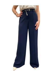 Pantalone Gamba Ampia Blu Motel | Glamour Shop