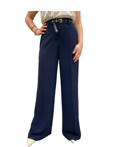 Pantalone Gamba Ampia Blu Motel | Glamour Shop
