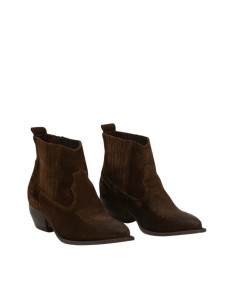 Stivaletto Texano in Pelle Scamosciata con Tacco 5 cm