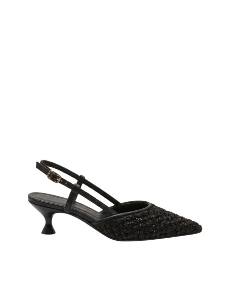 Slingback Massimo Baldi | Bouclé Nero e Pelle