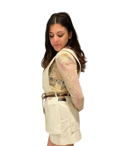 Gilet Doppiacintura Latte Le Streghe