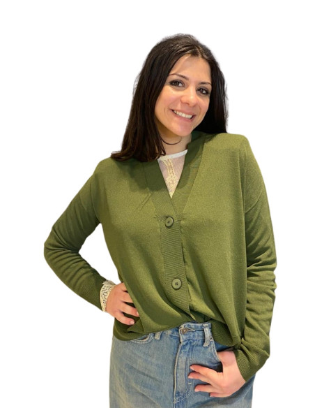 Cardigan sottile donna verde King Kong
