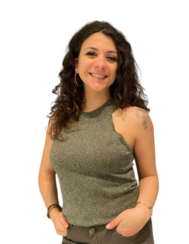 Top glitter militare donna Motel