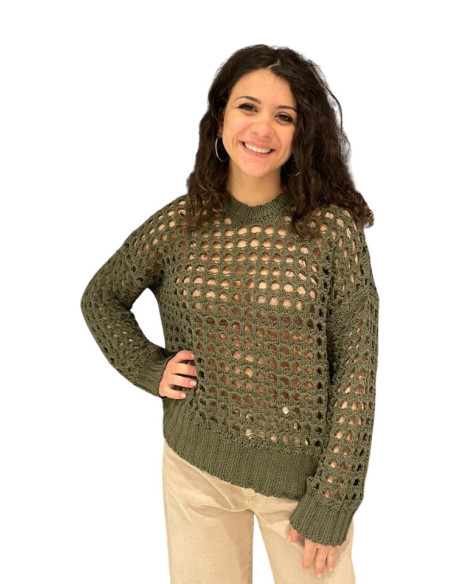 Maglioncino traforato donna militare Motel