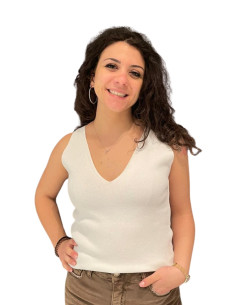 Top lurex bianco donna Motel
