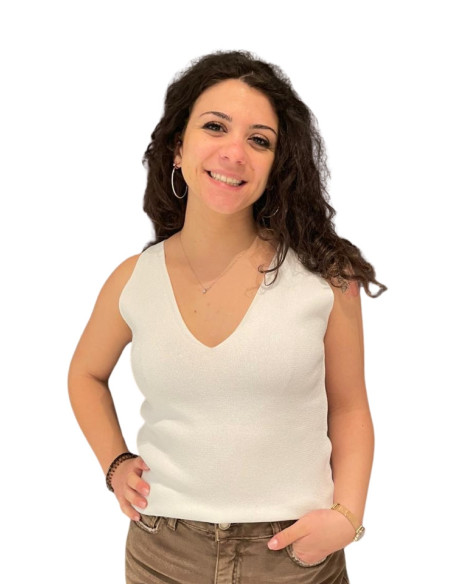 Top lurex bianco donna Motel