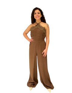 Tuta elegante moro con pizzo Motel | Scollo americano donna