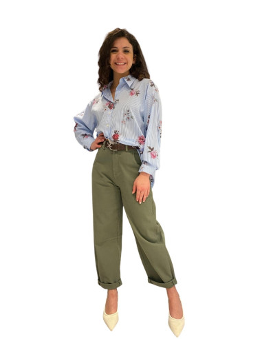 Pantalone balloon verde militare donna comodo