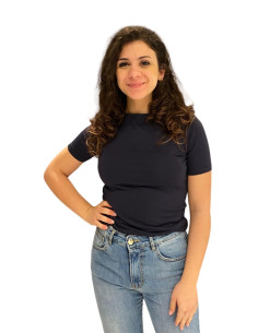 T-shirt scollo a barca BLU