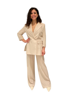 PANTALONE DONNA FLUIDO NATURALE GAMBA AMPIA ELEGANTE - MOTEL
