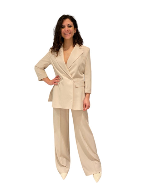 Pantalone fluido naturale donna gamba ampia elegante