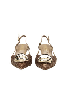 Décolleté Slingback in Rafia Intrecciata con Accessorio...