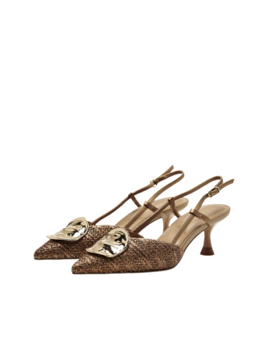 Chanel Apepazza Rafia Intrecciata Dorata Tacco Kitten Comfort Donna
