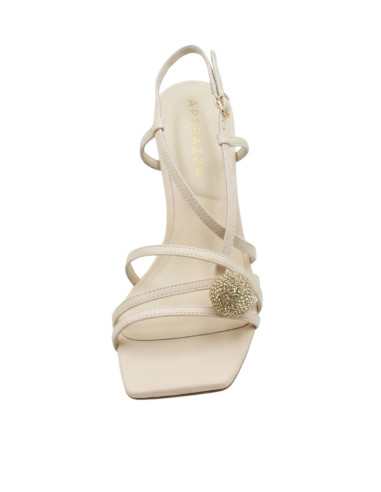 Sandalo Apepazza Gioiello Beige in Pelle - Tacco 70mm con Strass