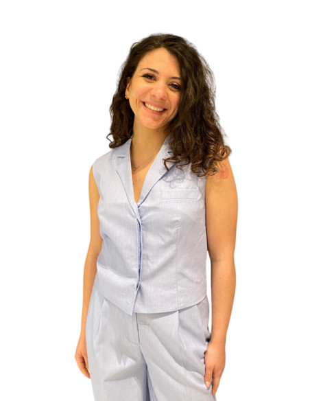 Gilet Azzurro con Bottoni a Scomparsa Vero Moda