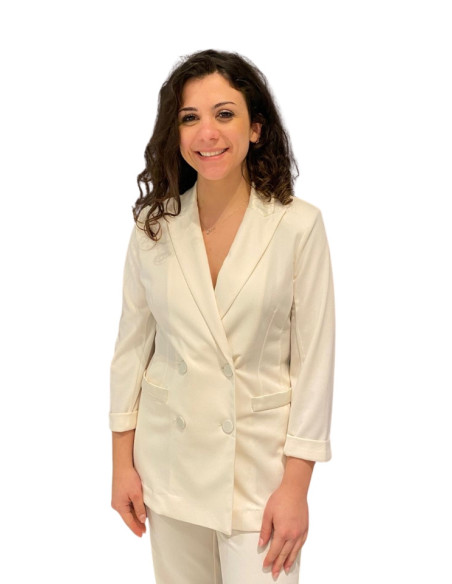 Blazer Panna con Riporti in Raso Vero Moda