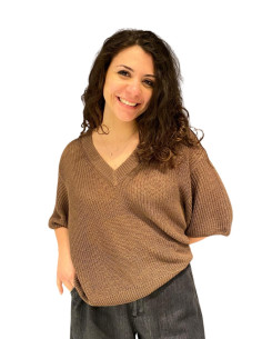 Maglia scollo a V CIOCCOLATO