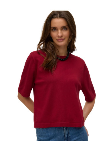 Pullover cotone manica corta ROSSO