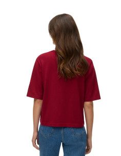 Pullover Cotone Manica Corta Rosso Vero Moda