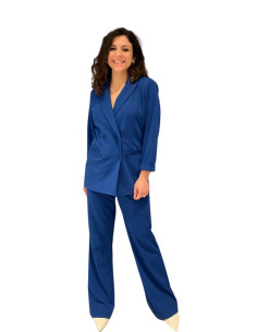 Pantalone a Zampa Inserto Raso Blu Donna – Vero Moda
