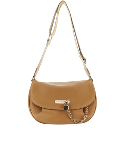 Borsa CafèNoir Nocciola Tracolla con Lucchetto e Catena Oro