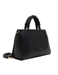 Borsa Tote in Ecopelle Granosa con Manico Intrecciato