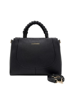 Borsa Tote CAFÈNOIR in Ecopelle Granosa | Manico Intrecciato