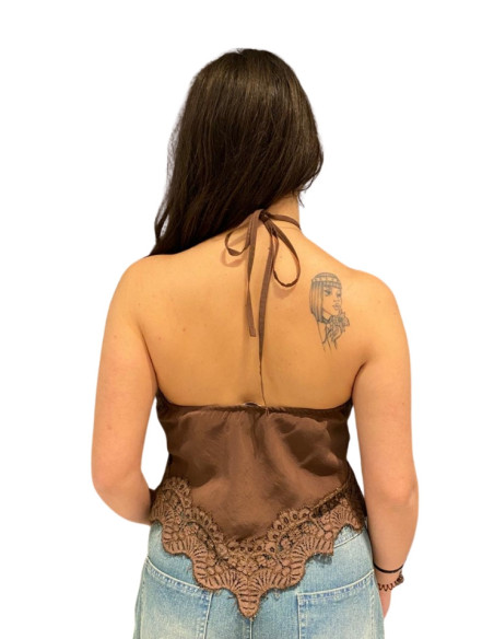 Top moro scollo america con pizzo Motel