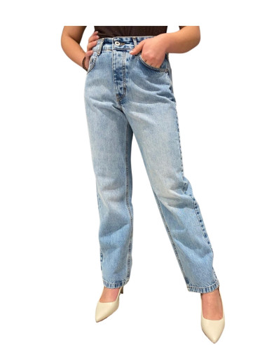 Jeans Donna Gamba Stretta Denim Chiaro