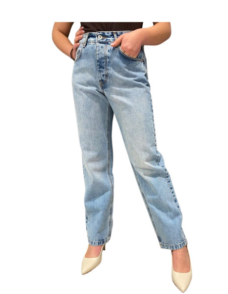 Jeans Donna Gamba Stretta Denim Chiaro