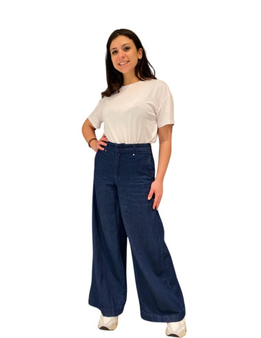 Jeans Palazzo Donna Denim Scuro