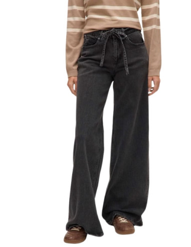Jeans Grigio Scuro a Gamba Ampia