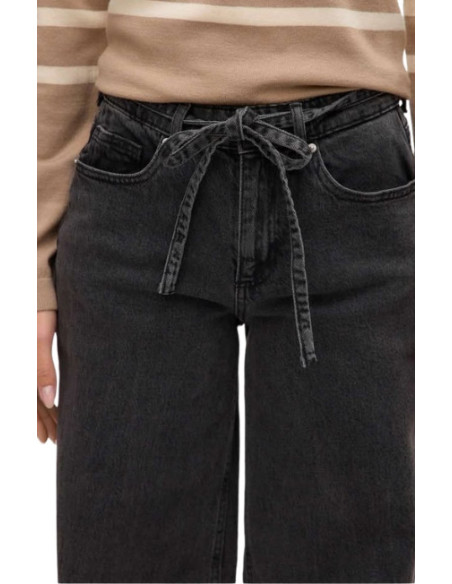 Jeans Grigio Scuro a Gamba Ampia