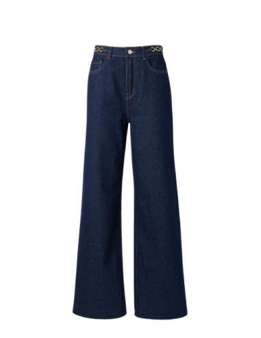 Jeans Wide Fit con Dettaglio Catena Donna