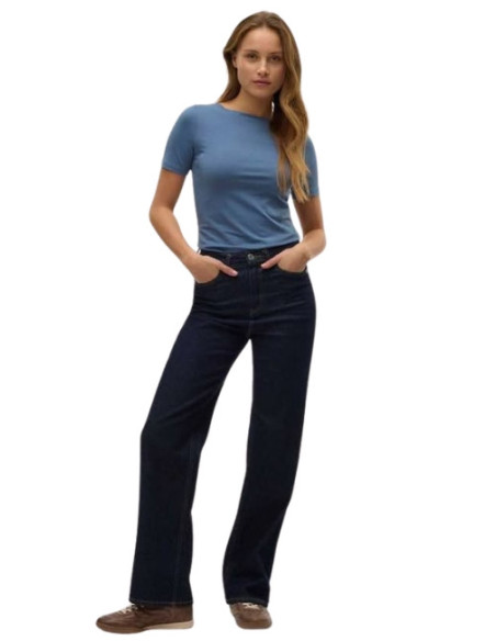 Vero Moda T-shirt VMPANDA Blu Polvere - Scollo a Barca