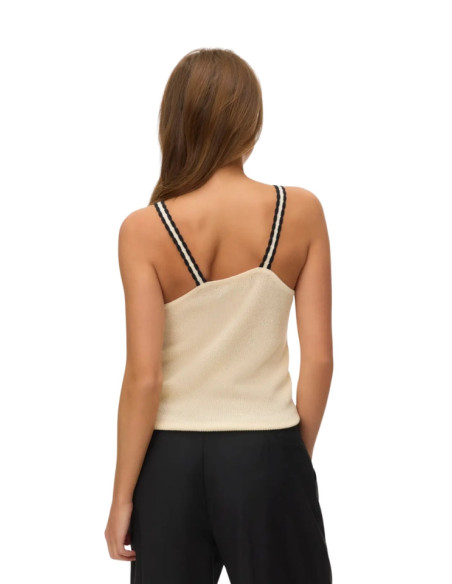 Top maglina rio in contrasto BEIGE