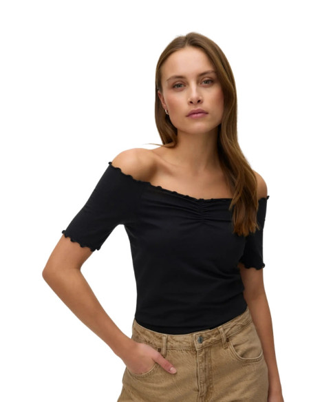 Top scollo omerale NERO