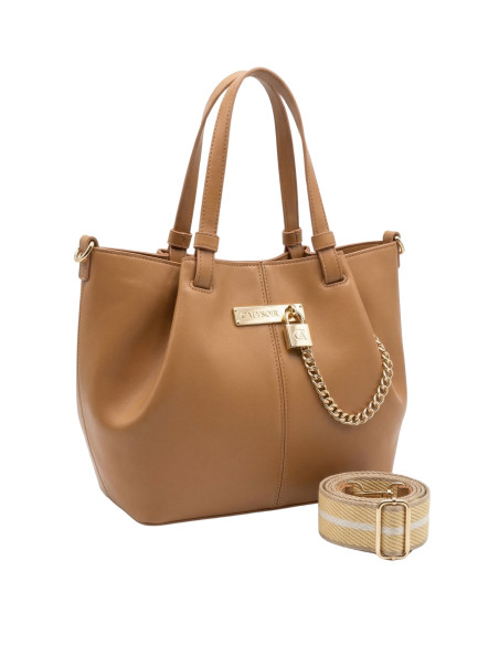 Shopping Bag Nocciola CAFÈNOIR | Borsa Capiente con Tracolla