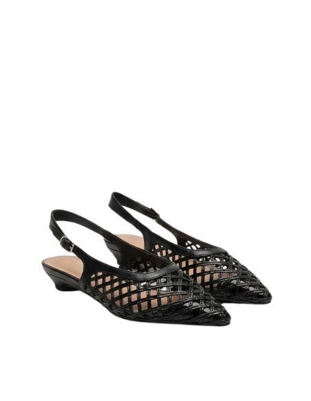 Ballerina Slingback Nera Keys | Maglia Intrecciata Elegante
