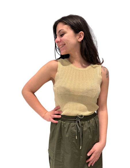 Canotta lurex oro reversibile donna Vero Moda