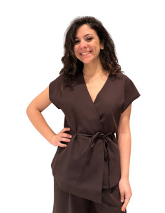 Blazer Kimono Moro con Cintura Vero Moda