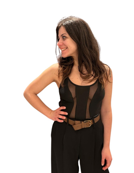 Body trasparenze tulle NERO