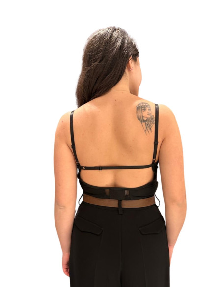 Body trasparenze tulle NERO