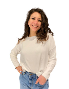 Maglia donna bianca manica lunga Zahjr
