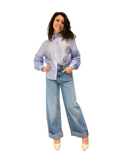 Jeans Wide Fit con Risvolto