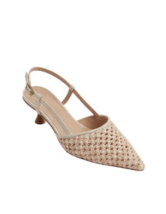 Slingback Donna Massimo Baldi Traforata Panna con Tacco a...