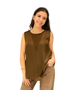 Top moro con trasparenza triangolo Zahjr