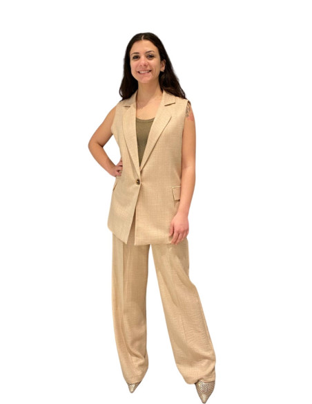 Gilet Lungo Monopetto Avena Zahjr